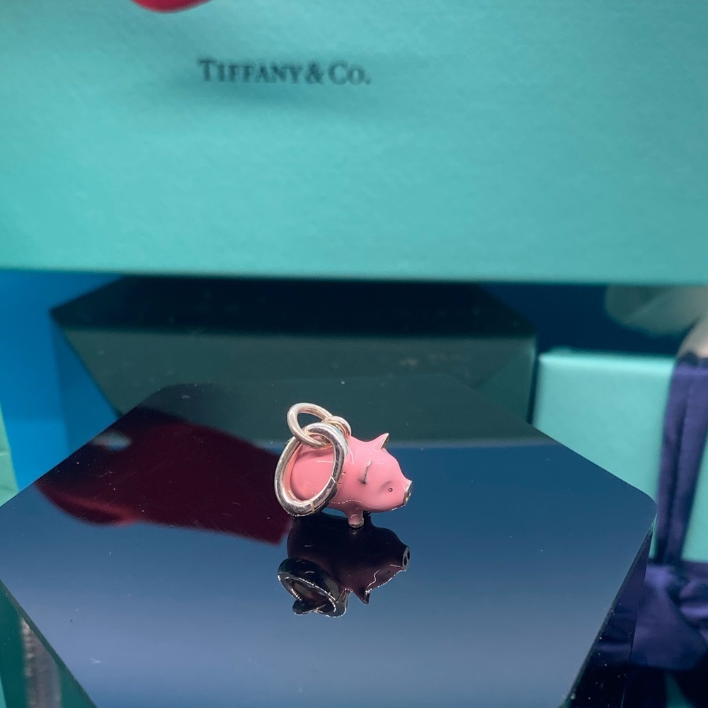 Tiffany & Co Pink Enamel Pig Charm